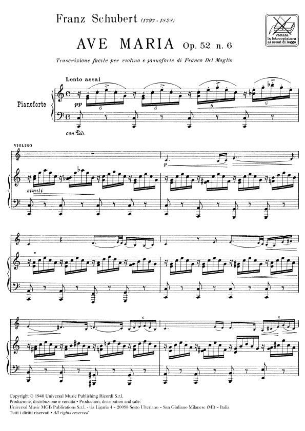 Ave Maria Op. 52 N. 6 D. 839 - housle a klavír